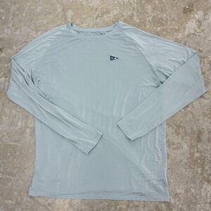 Navillus Shirt Mens Large Blue Performance Bamboo Stretch Athletic Long Sleeve